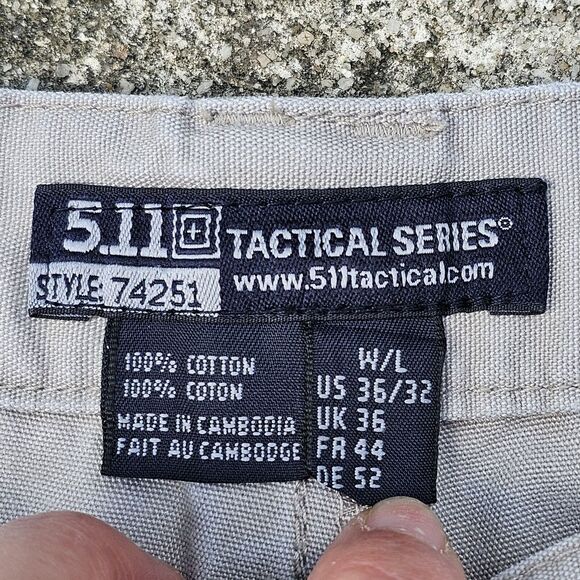 5.11 Tactical Cargo Pants Work Active Gorpcore Utility Tan 34x30.5* (*Tag 36x32) - Picture 5 of 16